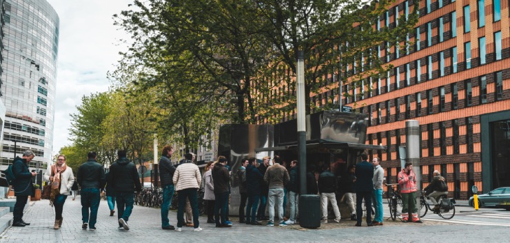 Lunchtijd op de Zuidas